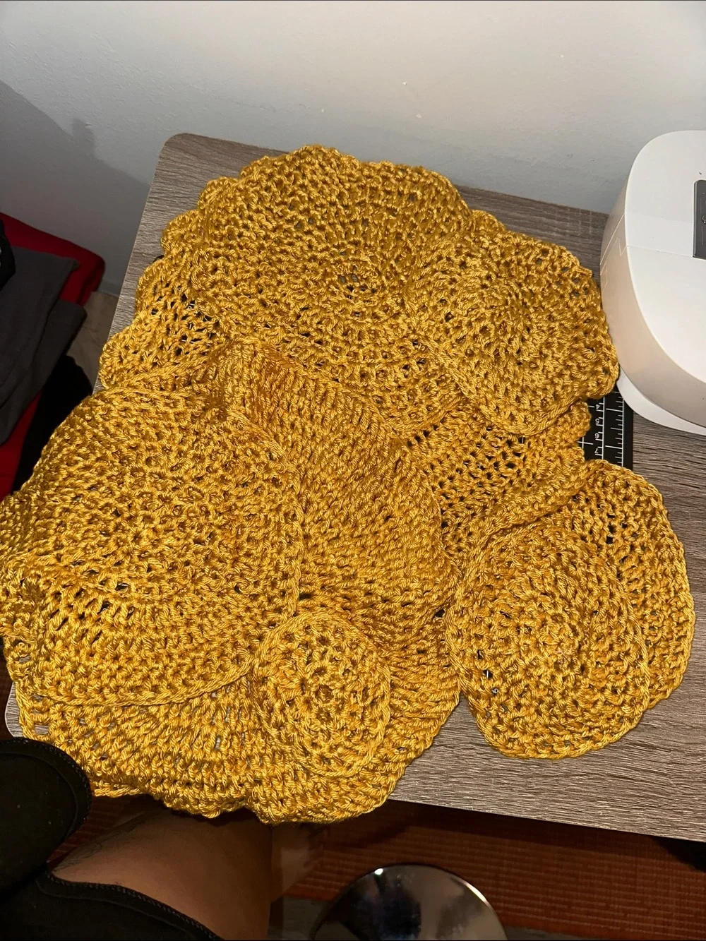 Crochet doily bundle set of 9 bamboo yarn
